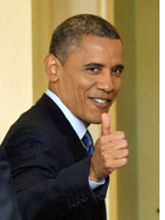 Obama thumbs up